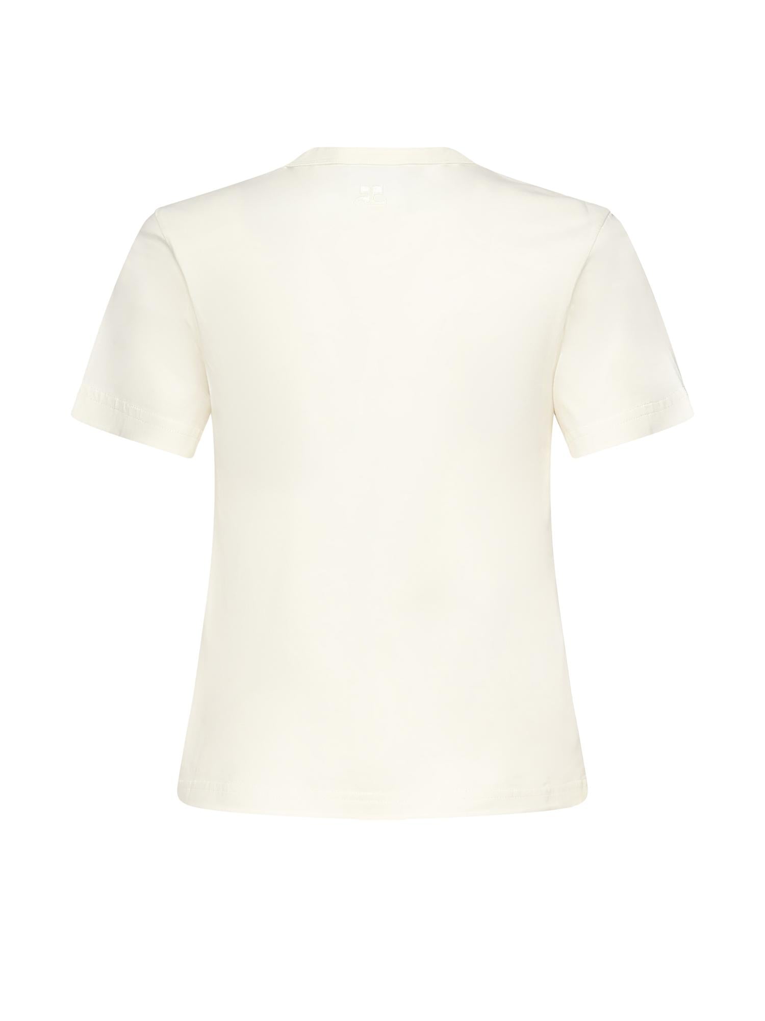 T-shirt con ricamo logo 325JTS217JS0233 0001 COURREGES