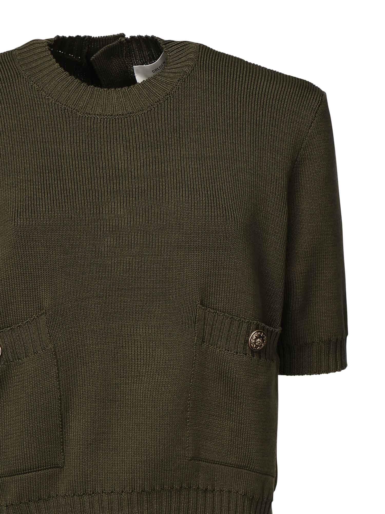 Maglia cropped in cotone GWP02379 P00210535547 GOLDEN GOOSE