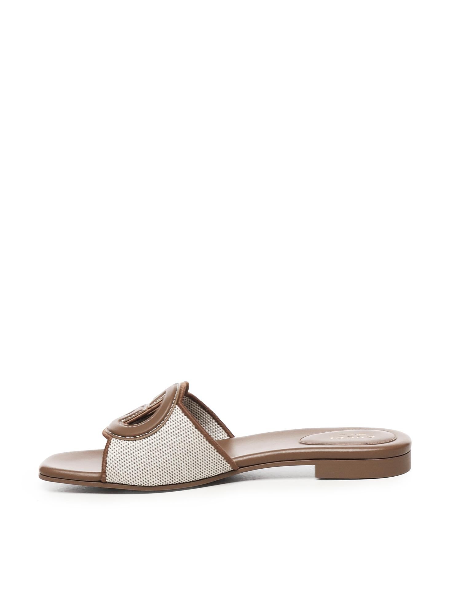 Sandalo slider con Incrocio GG 835723 FAEA09562 GUCCI