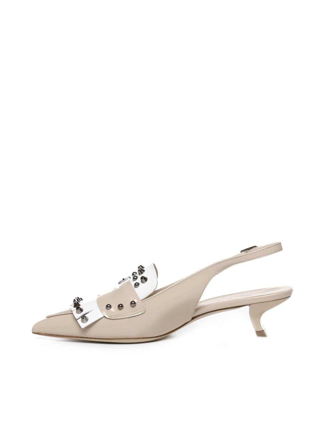 Décolleté in vernice con borchie ANNA S2408 VERNICECIPRIA/OFF WHITE ALCHIMIA