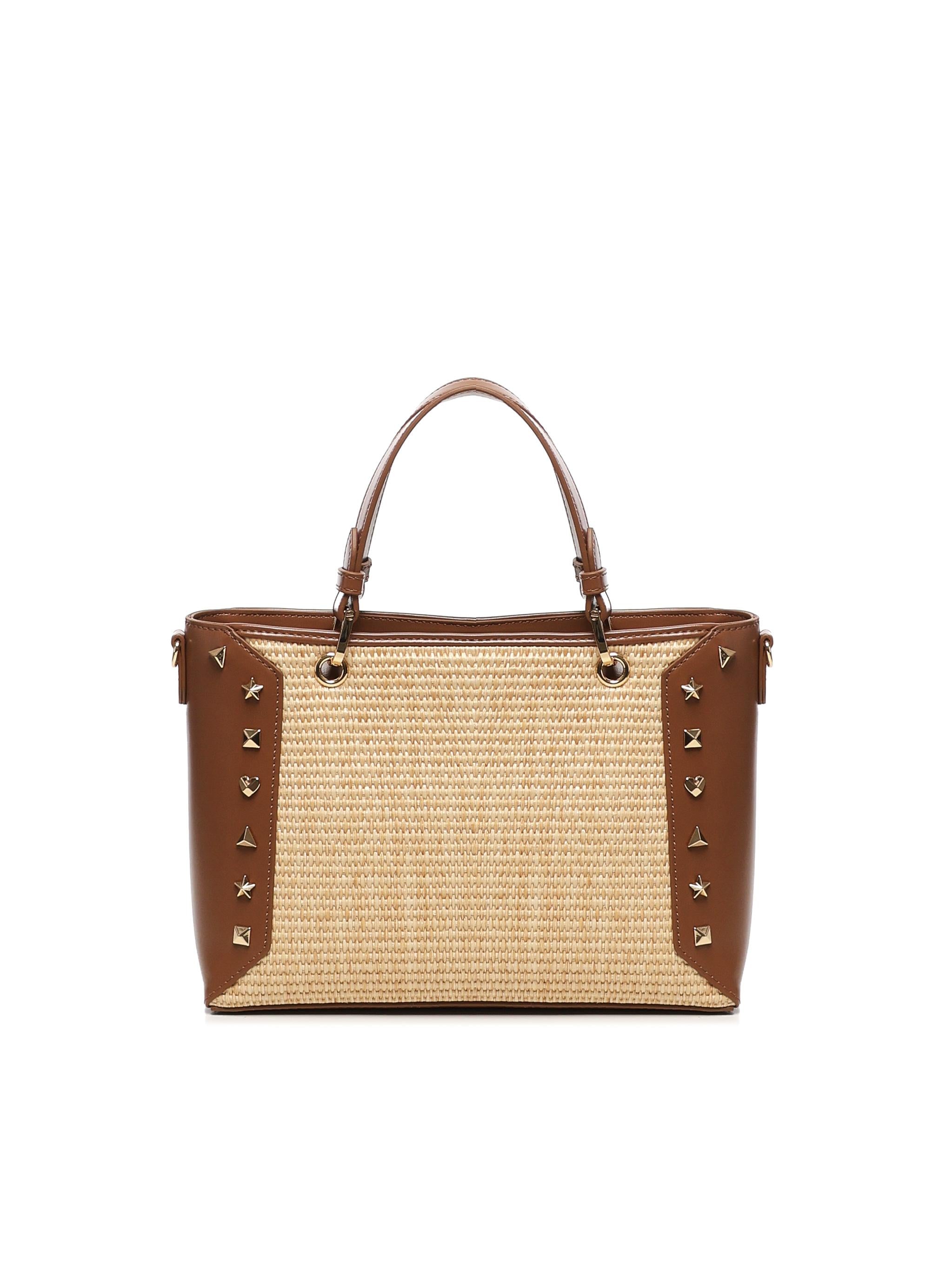 Tote bag in rafia con borchie JC4276PP0MKW1 10A LOVE MOSCHINO