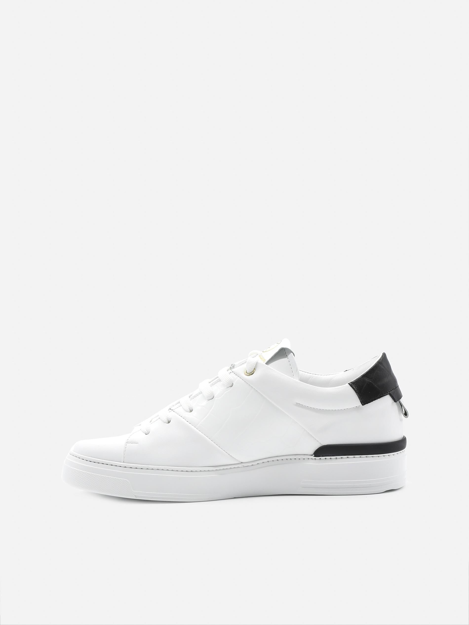 Sneakers King1 in pelle con inserto effetto coccodrillo pe 2021 KING1 -WHITE/GOLD GIULIANO GALIANO
