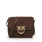 Borsa a spalla piccola Mini Love Bag Box in pelle scamosciata<BR/> 104297 A2JHL74V PINKO