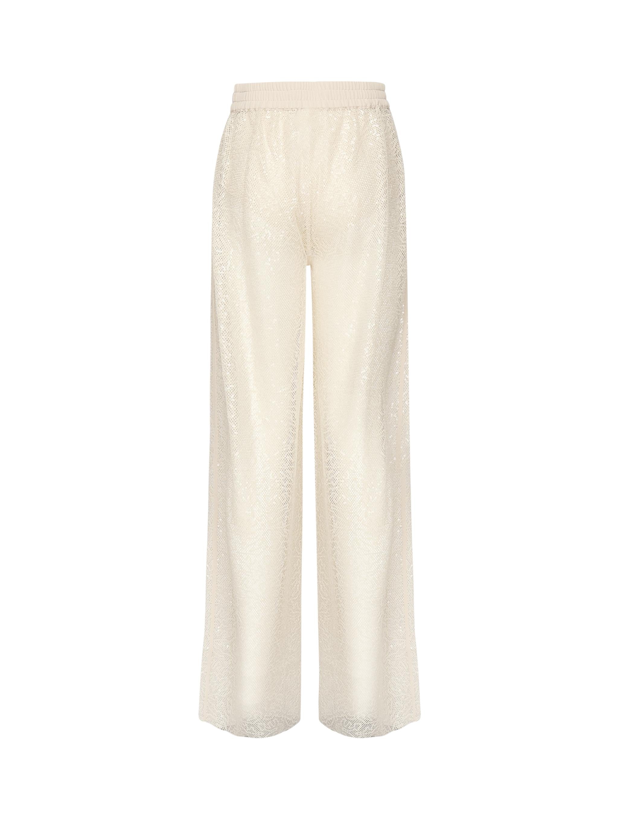 Pantaloni palazzo rete paillettes 105009 A2EXC03 PINKO