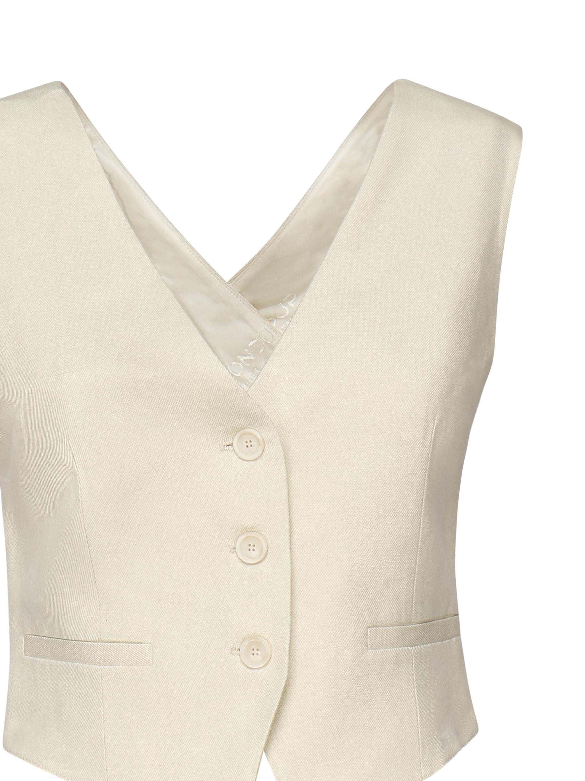 Gilet in twill di viscosa e lino DJ676 IF0041DXXX004 DONDUP