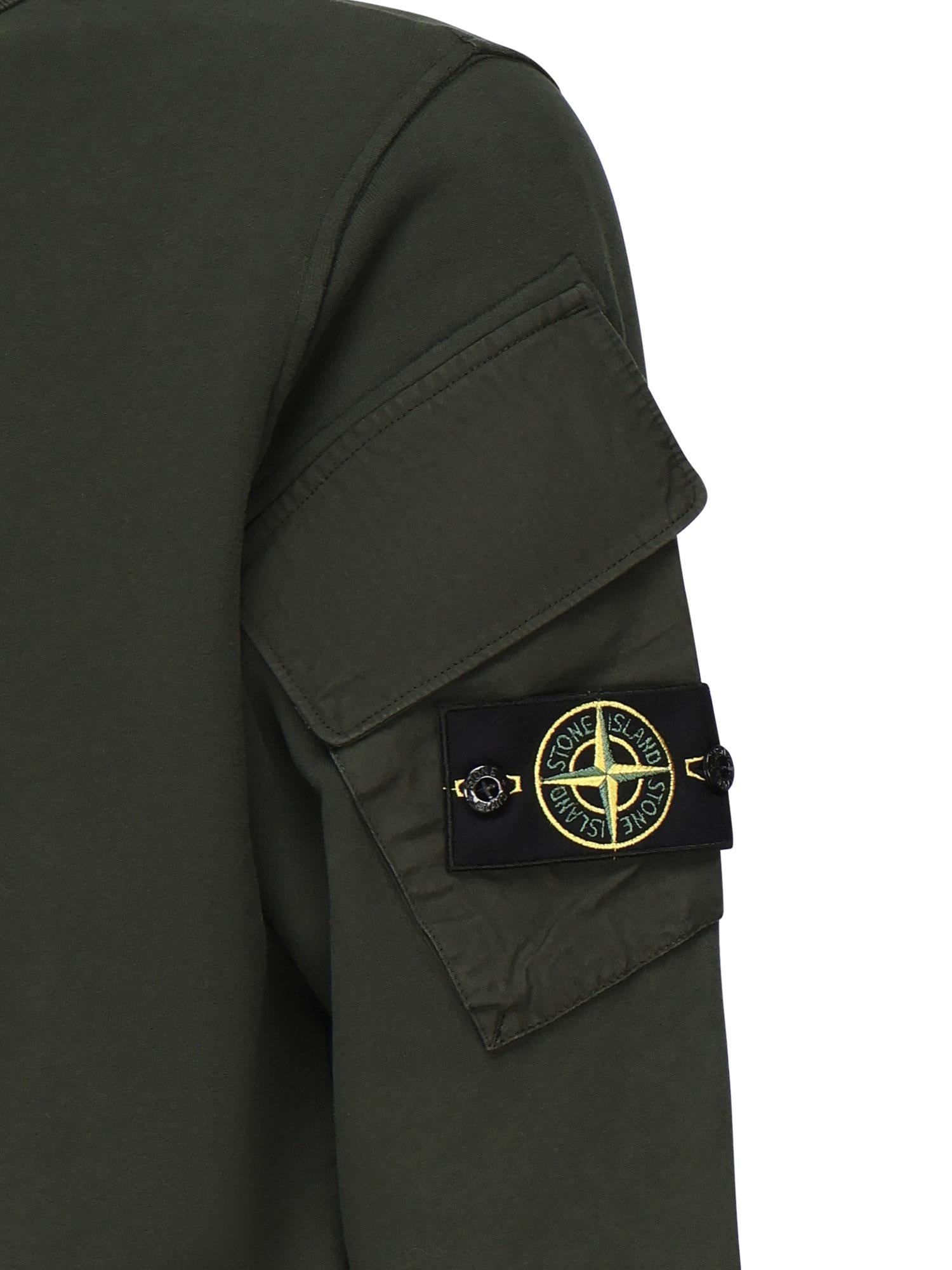 Felpa girocollo con tasche sulle maniche K2S156100008 S0A20V005E STONE ISLAND