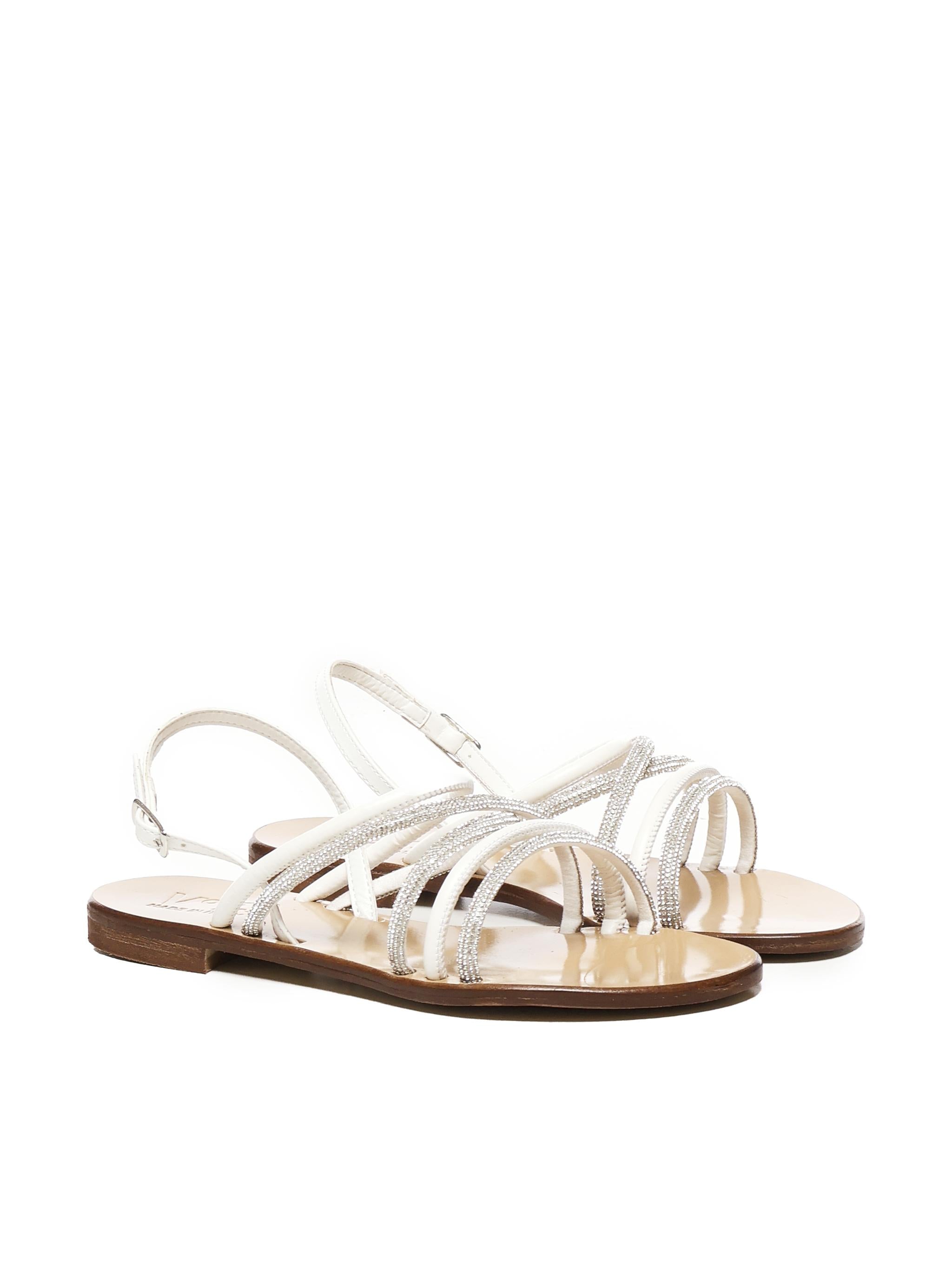 Sandali Fredy cinturino con strass 73SC8V502STR FREDYARGENTO/OFF WHITE V° 73