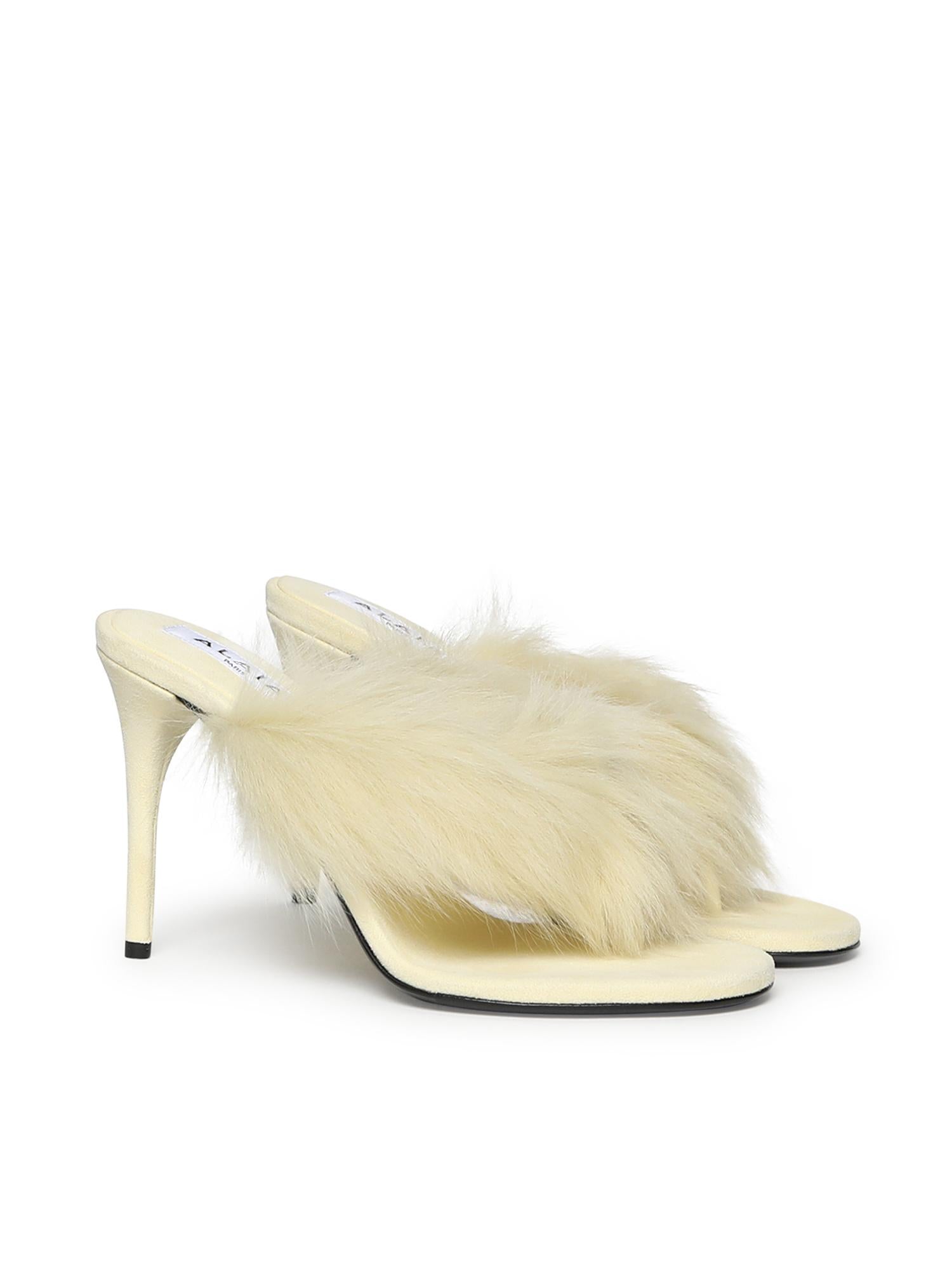 Mule infradito in pelle con shearling AA3S2005CK292 239 ALAIA