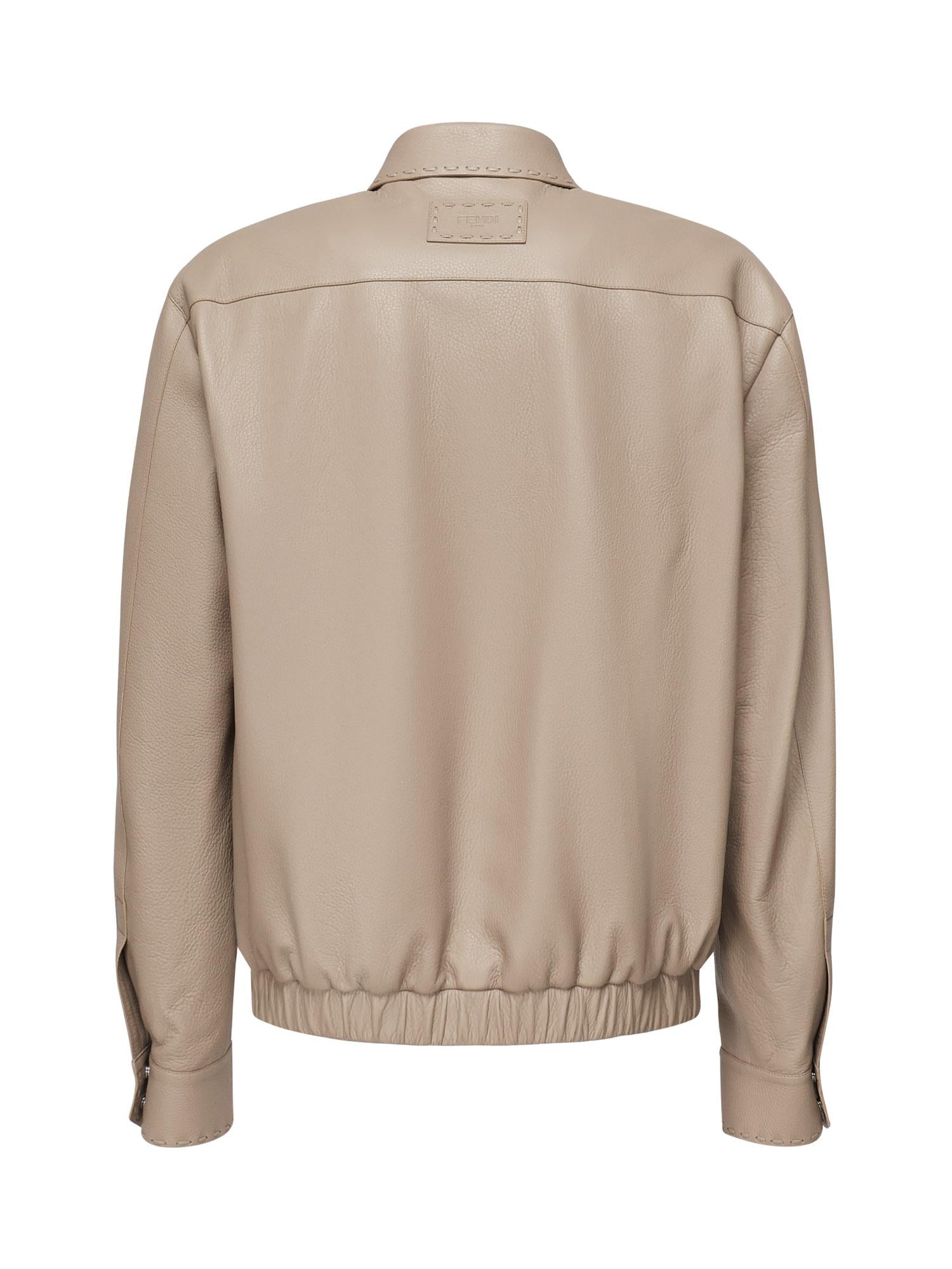 Giubbotto Selleria in pelle FPJ884 ATG3F0QB9 FENDI