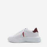 Sneakers nemesis in pelle con talloncino a contrasto<BR/> NEMESIS 2 NAPPA/CROCKWHITE/RED GIULIANO GALIANO