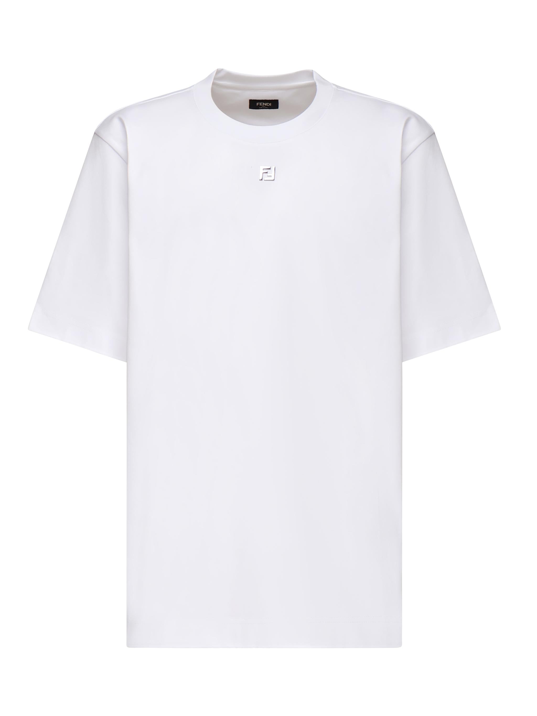 T-shirt in cotone con logo FY0936 ARYYF0QA0 FENDI