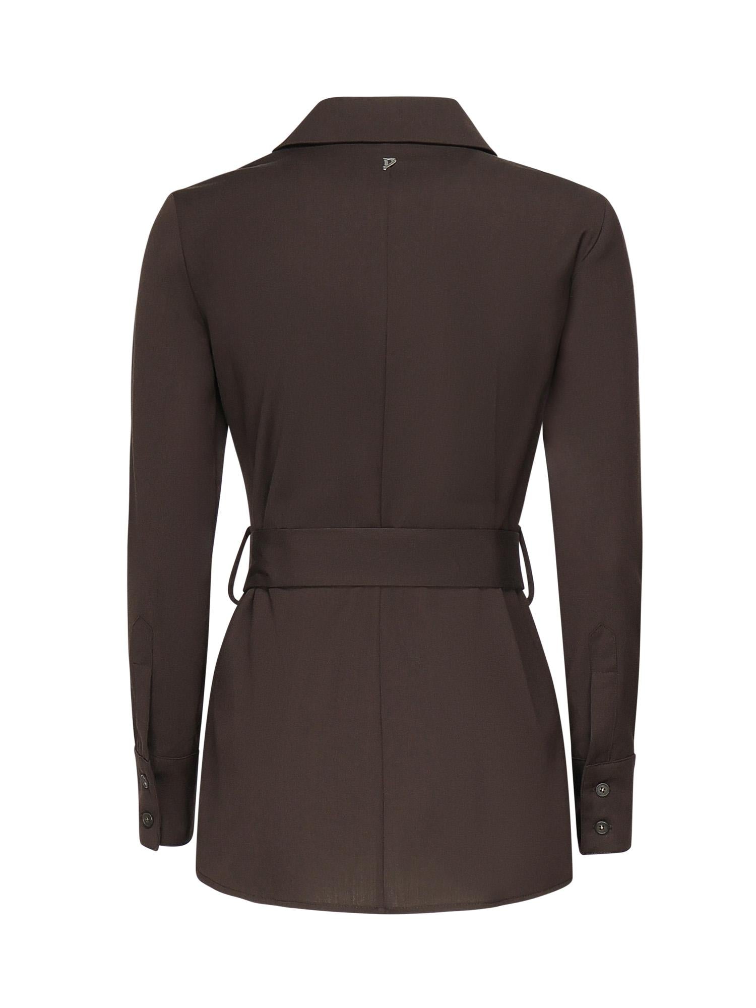 Camicia in gabardine di lana DC428 OS0120D002O789 DONDUP