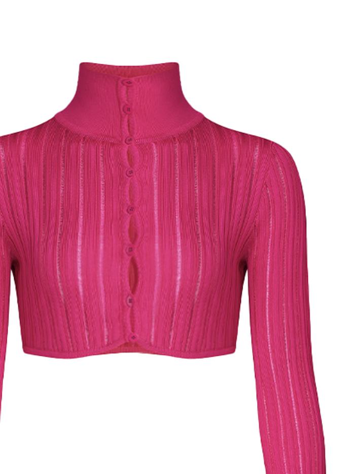 Top crop a costine<BR/> AA9S02234M712 -446 ALAIA
