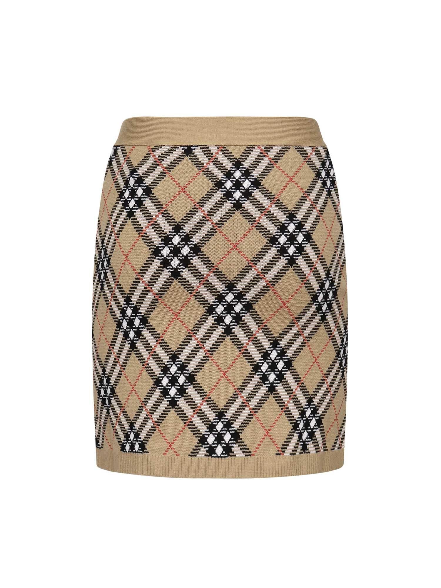 Minigonna in lana Check 8110604 C1309 BURBERRY