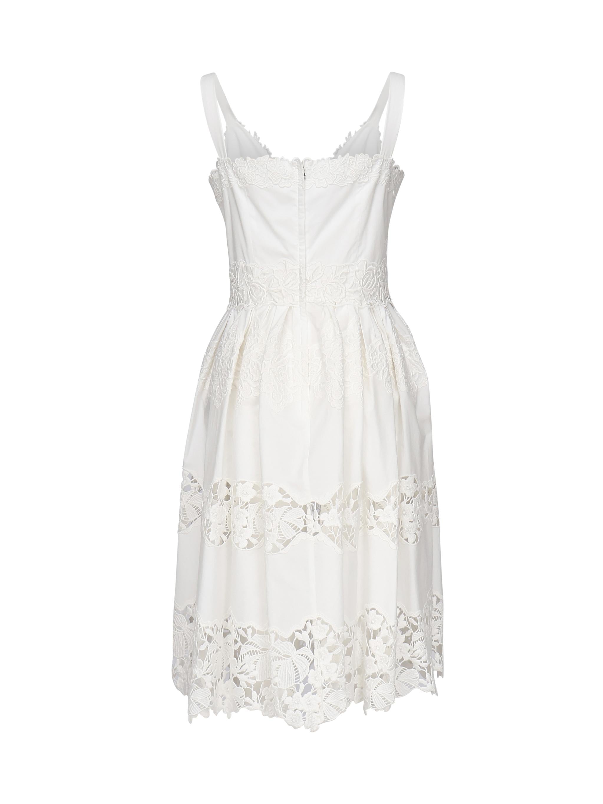 Abito midi in cotone con ricami F6C3QZ FGMFEW0111 DOLCE & GABBANA
