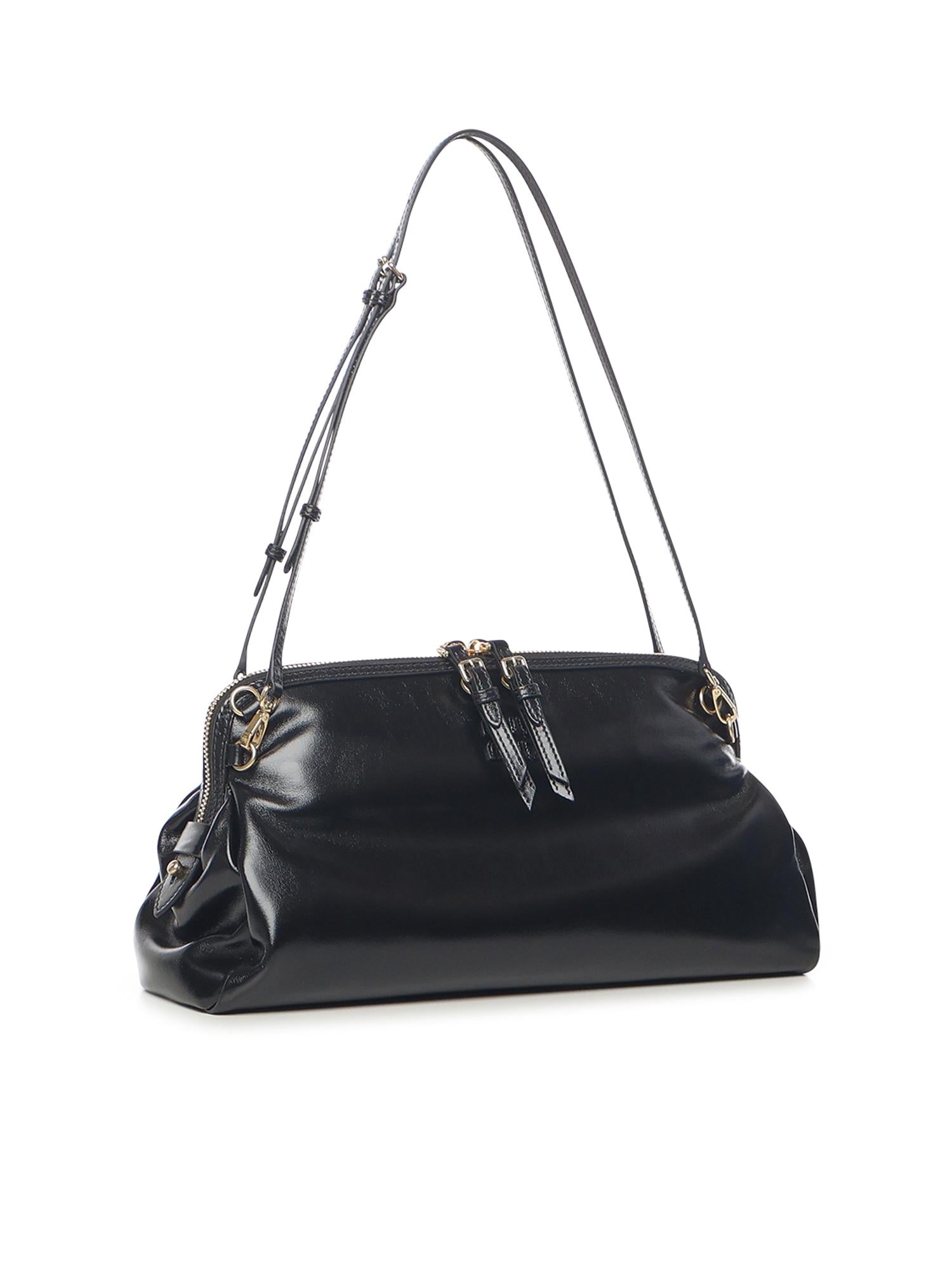 Pochette in pelle con logo 5BF129 2IEOF0002 MIU MIU