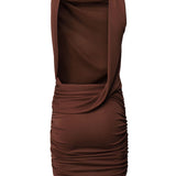 Abito con drappeggio T170114A TJP073CACAO THE ANDAMANE