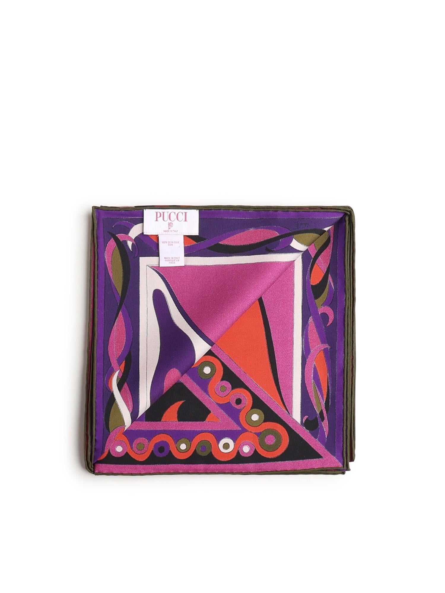 Foulard in seta con stampa Marmo 5UGB43 5UC131 PUCCI