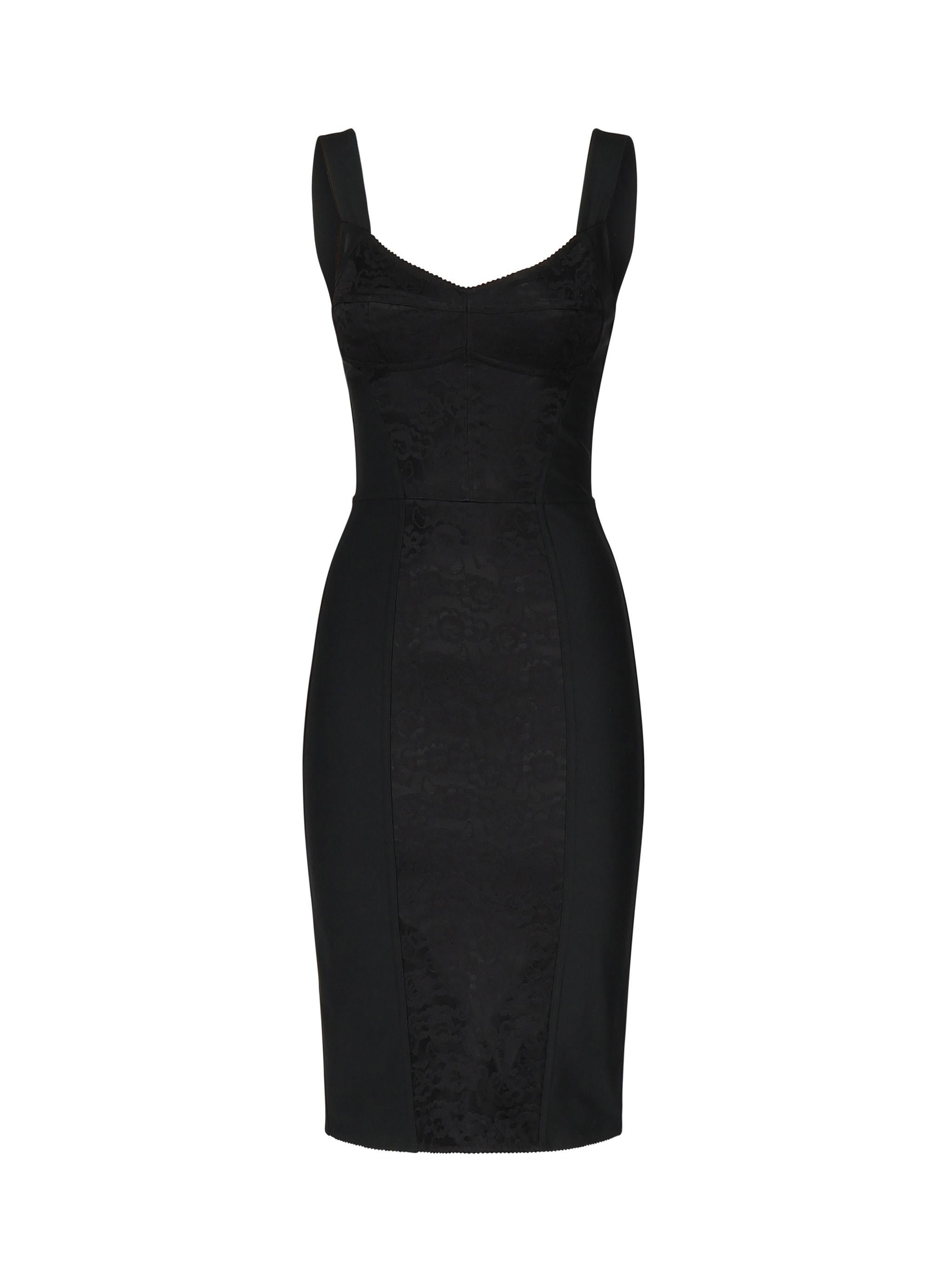 Abito corsetteria midi in powernet e pizzo F63G9T G9798N0000 DOLCE & GABBANA