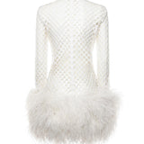 Abito corto in rete con paillettes F60FCZ FLSLDW0800 DOLCE & GABBANA