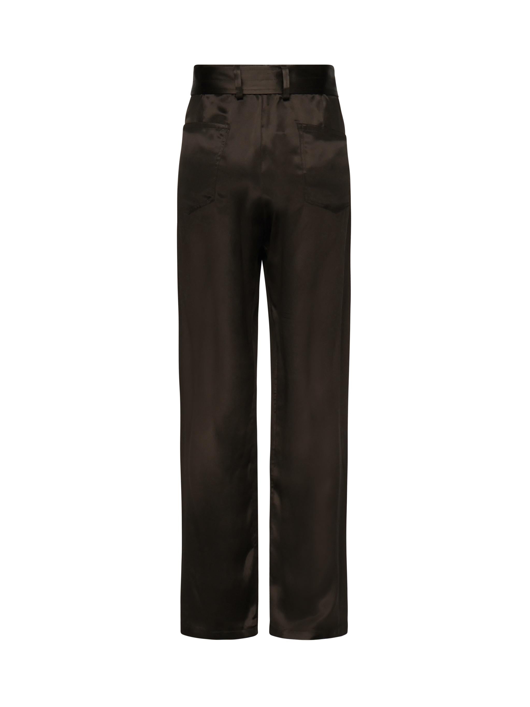 Pantaloni in cotone con cintura 1514250000 BROWN MAGDA BUTRYM