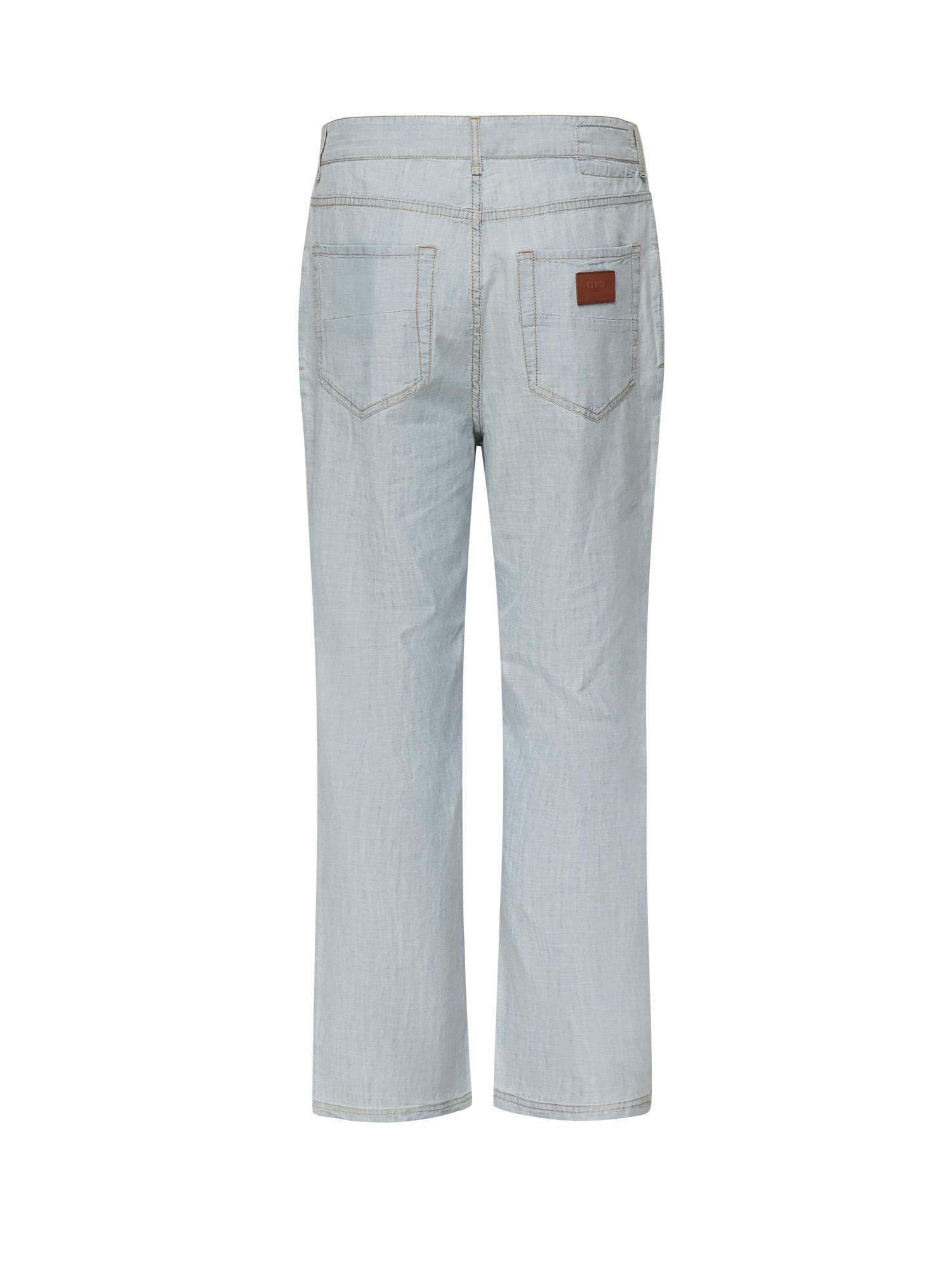 Jeans in chambray con logo FLP285 AUWXF0LQ0 FENDI