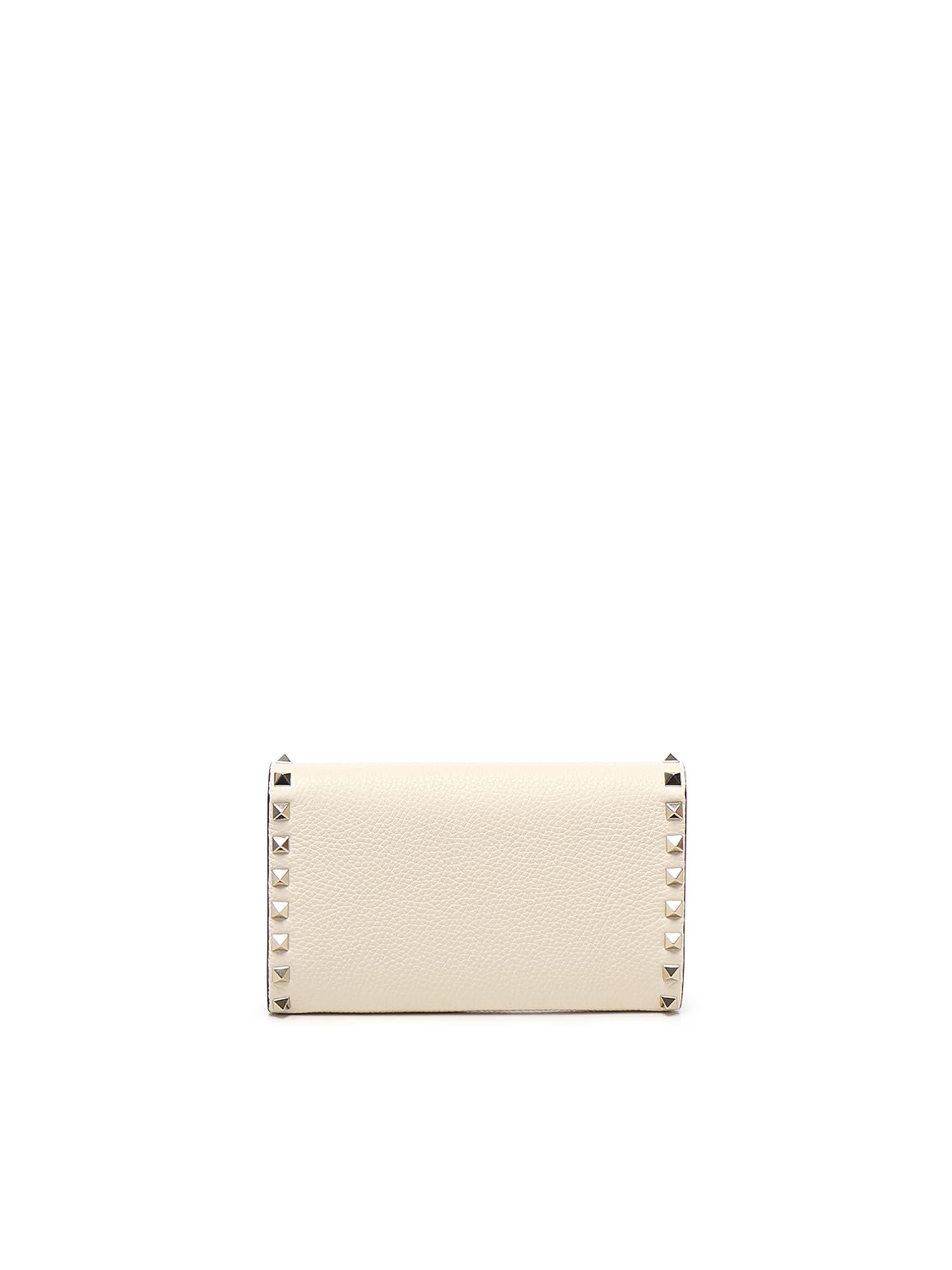 Portafoglio Rockstud in pelle con catena 7W2P0AR6 VSHI16 VALENTINO GARAVANI