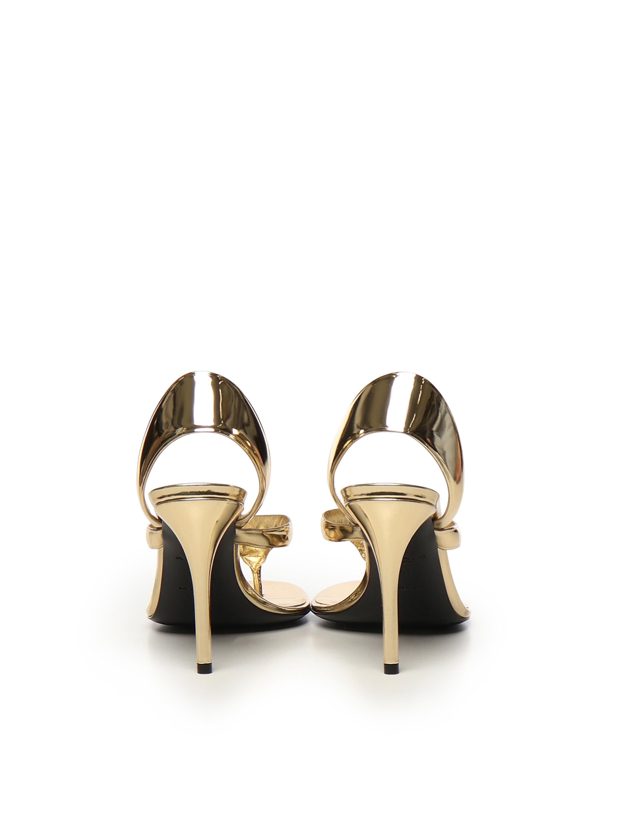 SANDALI INFRADITO IN PELLE LAMINATA AA3S122CK298 240 ALAIA