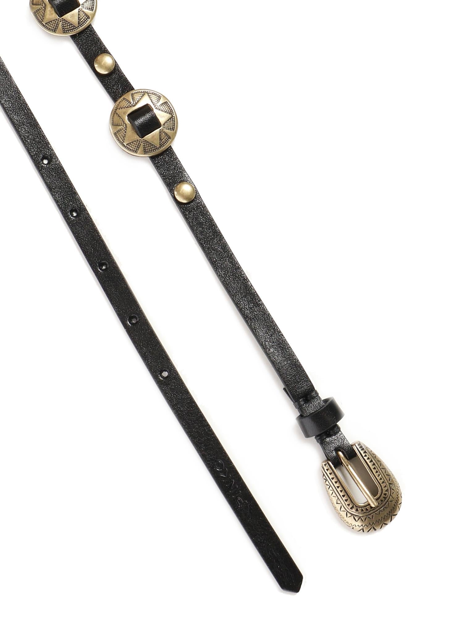 Cintura sottile con placche incise in metallo 104038 A23SZ99W PINKO