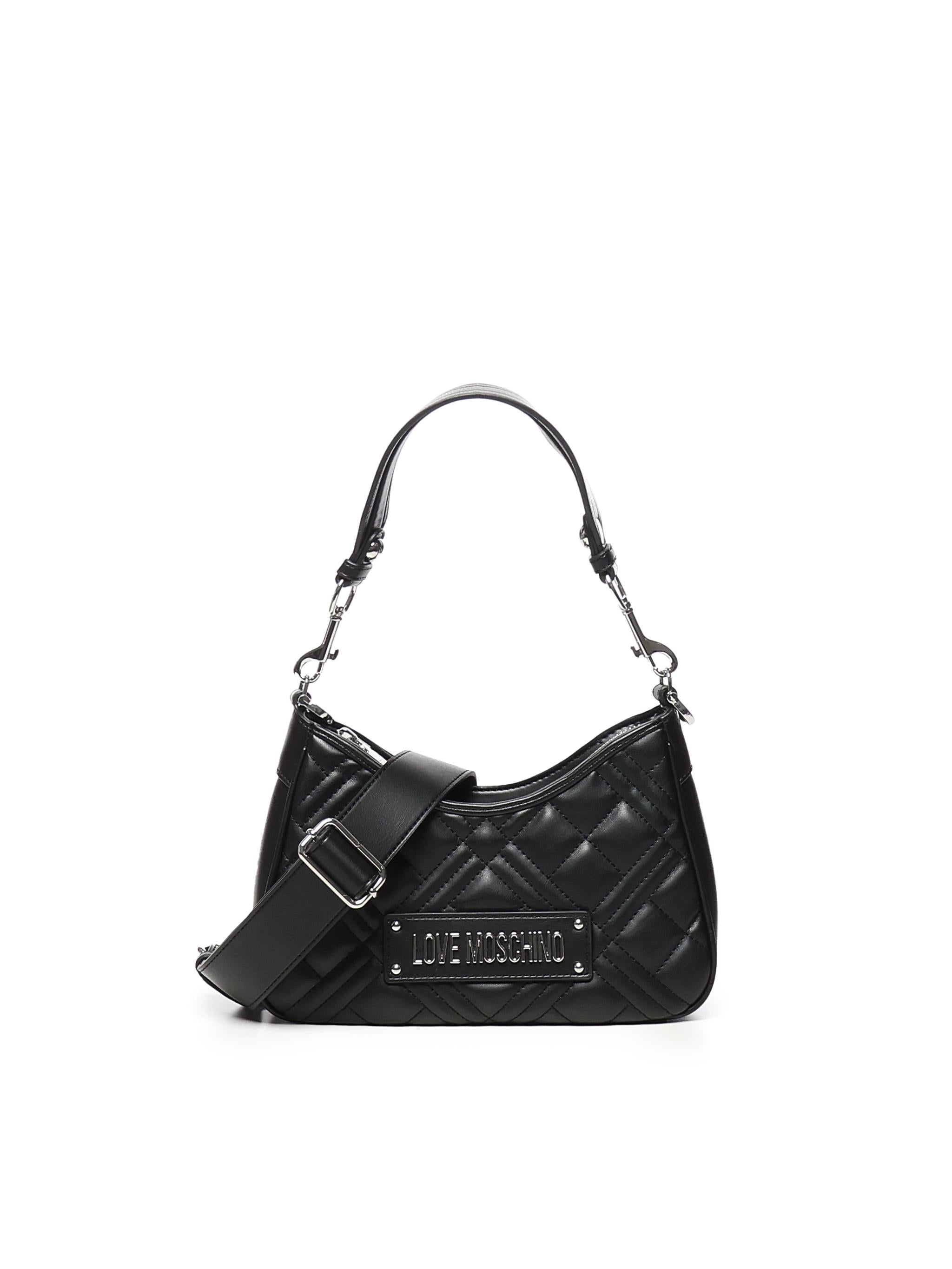 Borsa trapuntata con logo<BR/> JC4152PP1MLA0 00B LOVE MOSCHINO