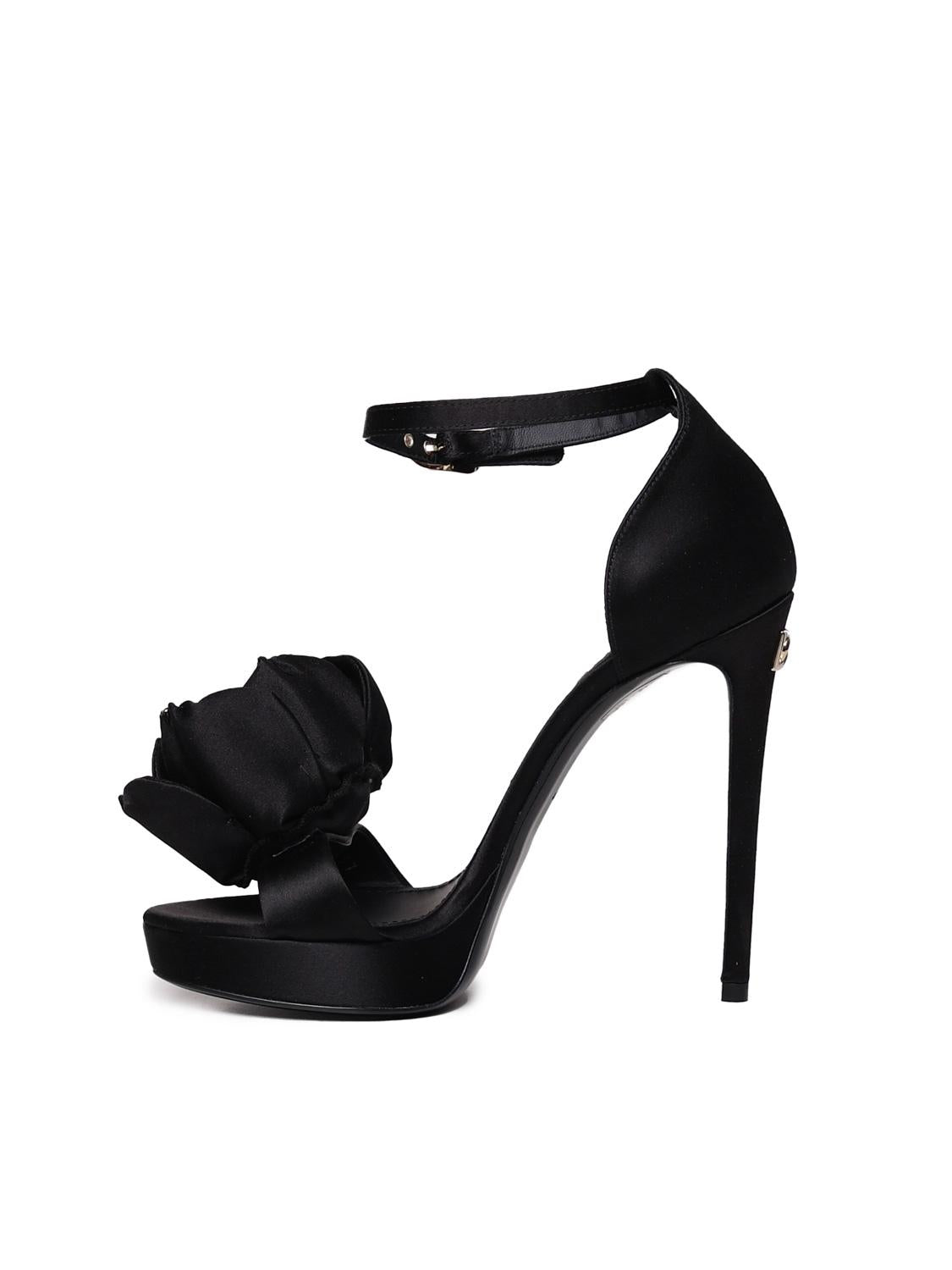 Sandali con plateau in raso CR1622 AR5728B956 DOLCE & GABBANA