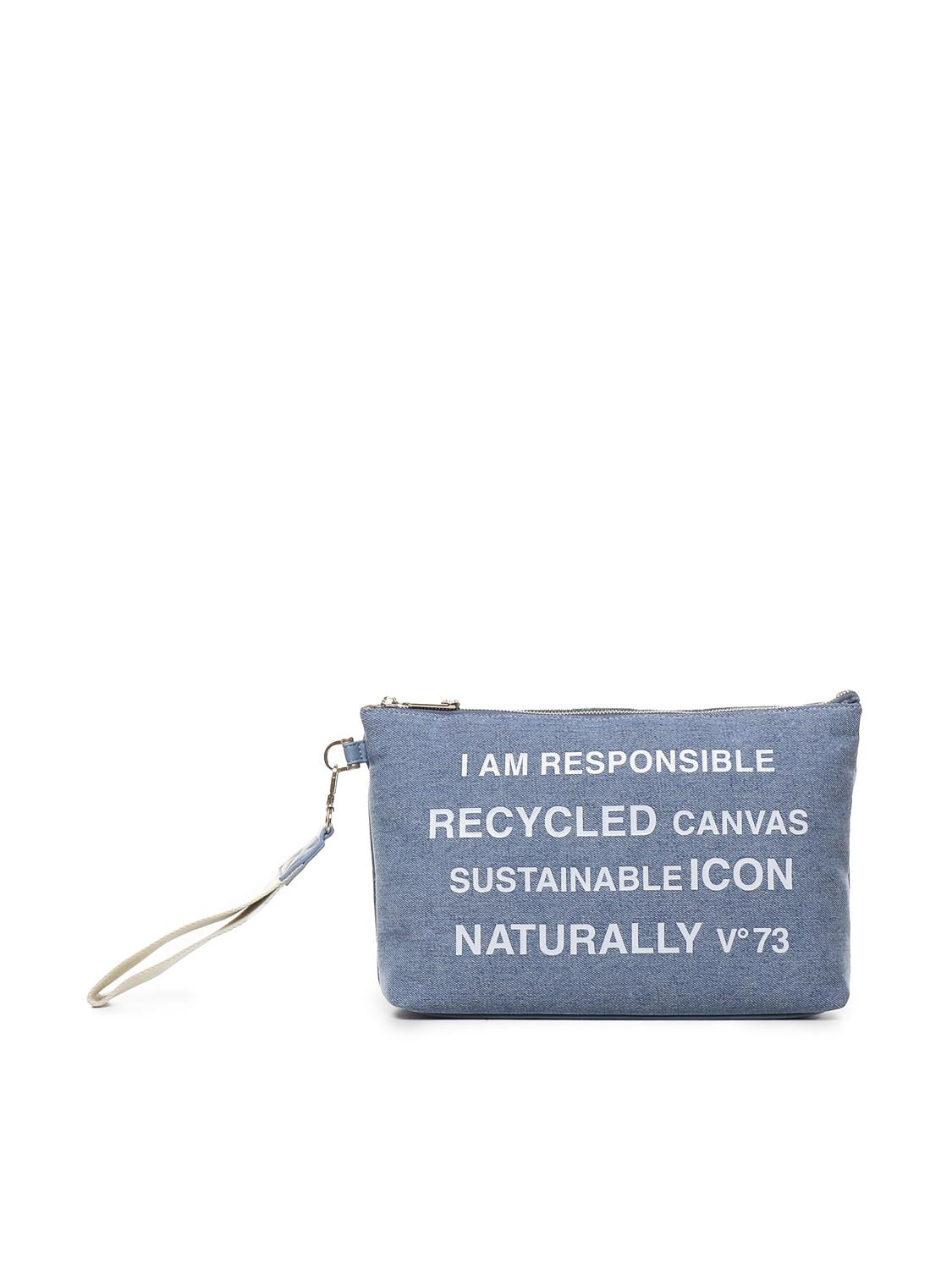 Pochette responsibility in cotone 73BE7V1568 RESPONSIBILITYDENIM/BIANCO V° 73