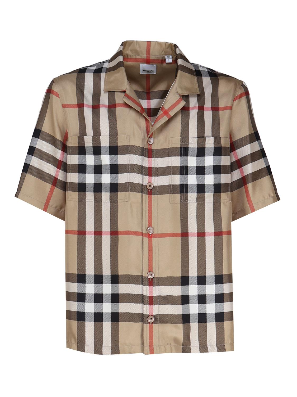 Camicia bowling in twill di seta 8050279 A7028 BURBERRY