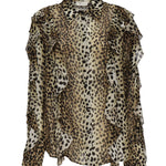 Camicia in georgette stampata con volant 2C354A M9905 BLUMARINE