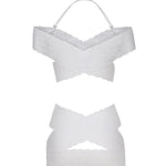 Candice dress SS24RTWDR087 GLOSSY SPANDEX/LACEVIRGIN WHITE POSTER GIRL