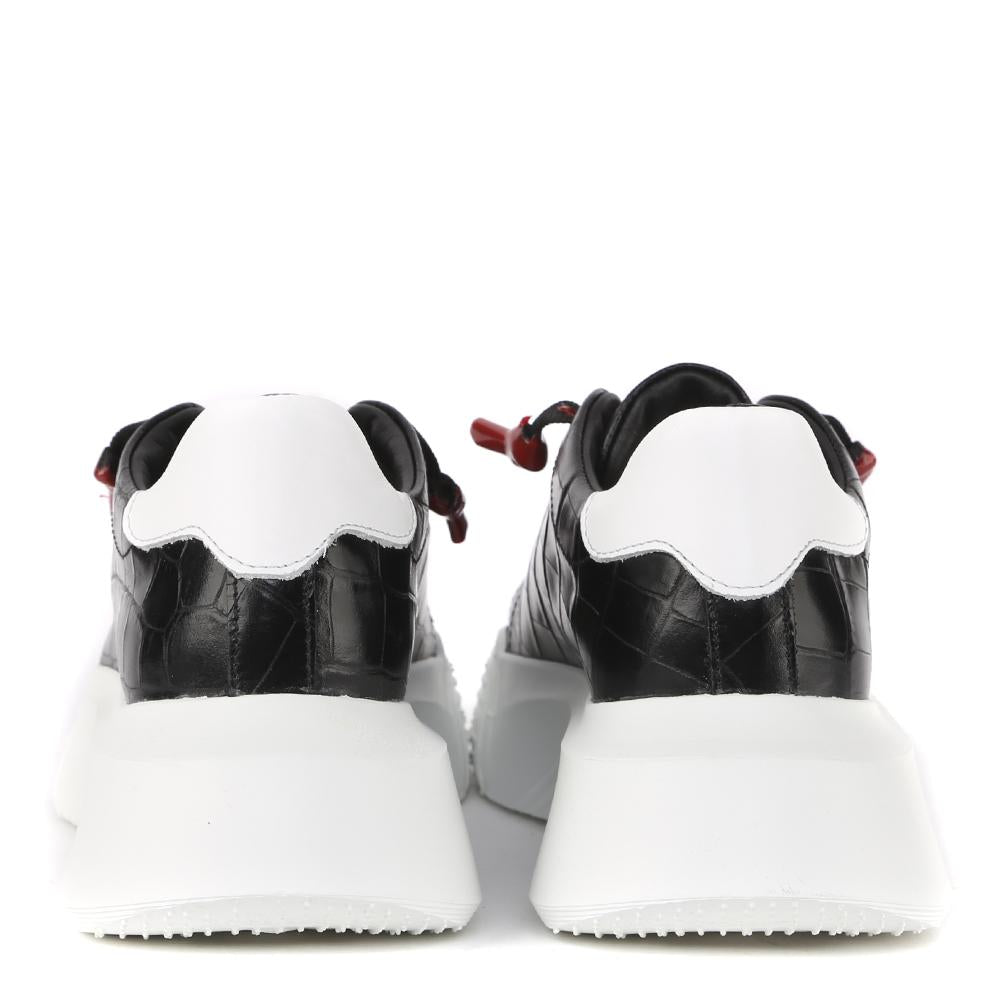 SNEAKERS NEMESIS IN PELLE STAMPA COCCODRILLO AI 2020 NEMESIS2 CROCKBLACK GIULIANO GALIANO