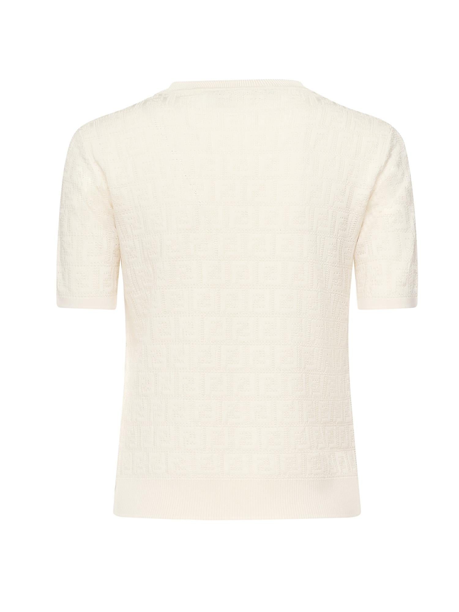 Maglia in cotone e viscosa FF jacquard FZXD57 AUZRF0ZNM FENDI