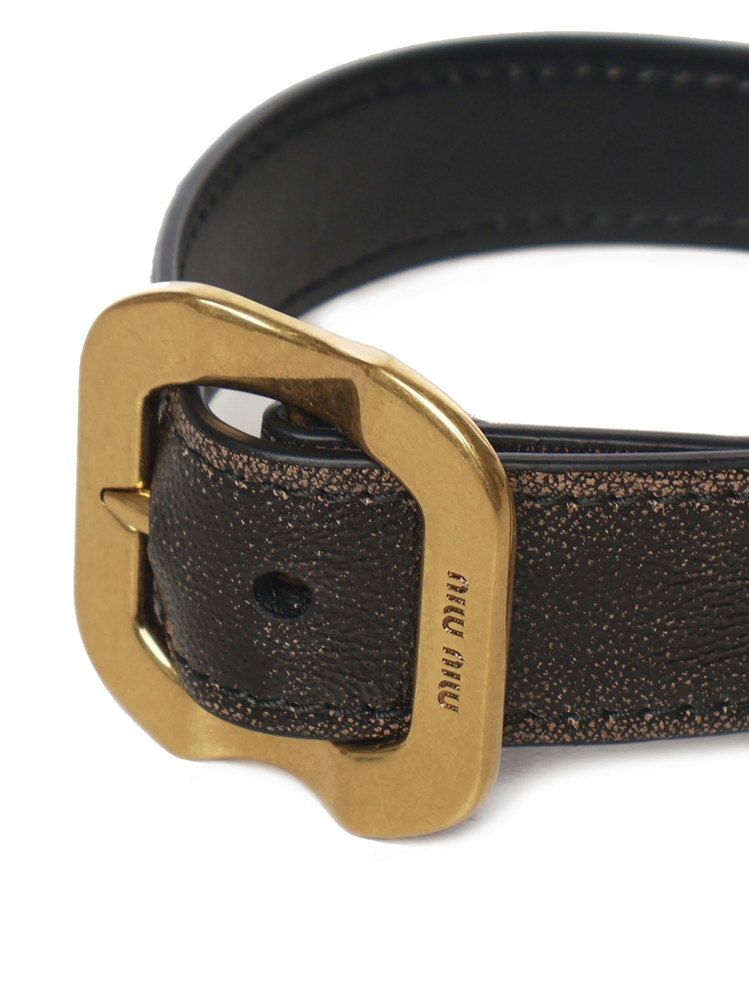 Bracciale in pelle con fibbia 5IB686 AF6PF0EFU MIU MIU