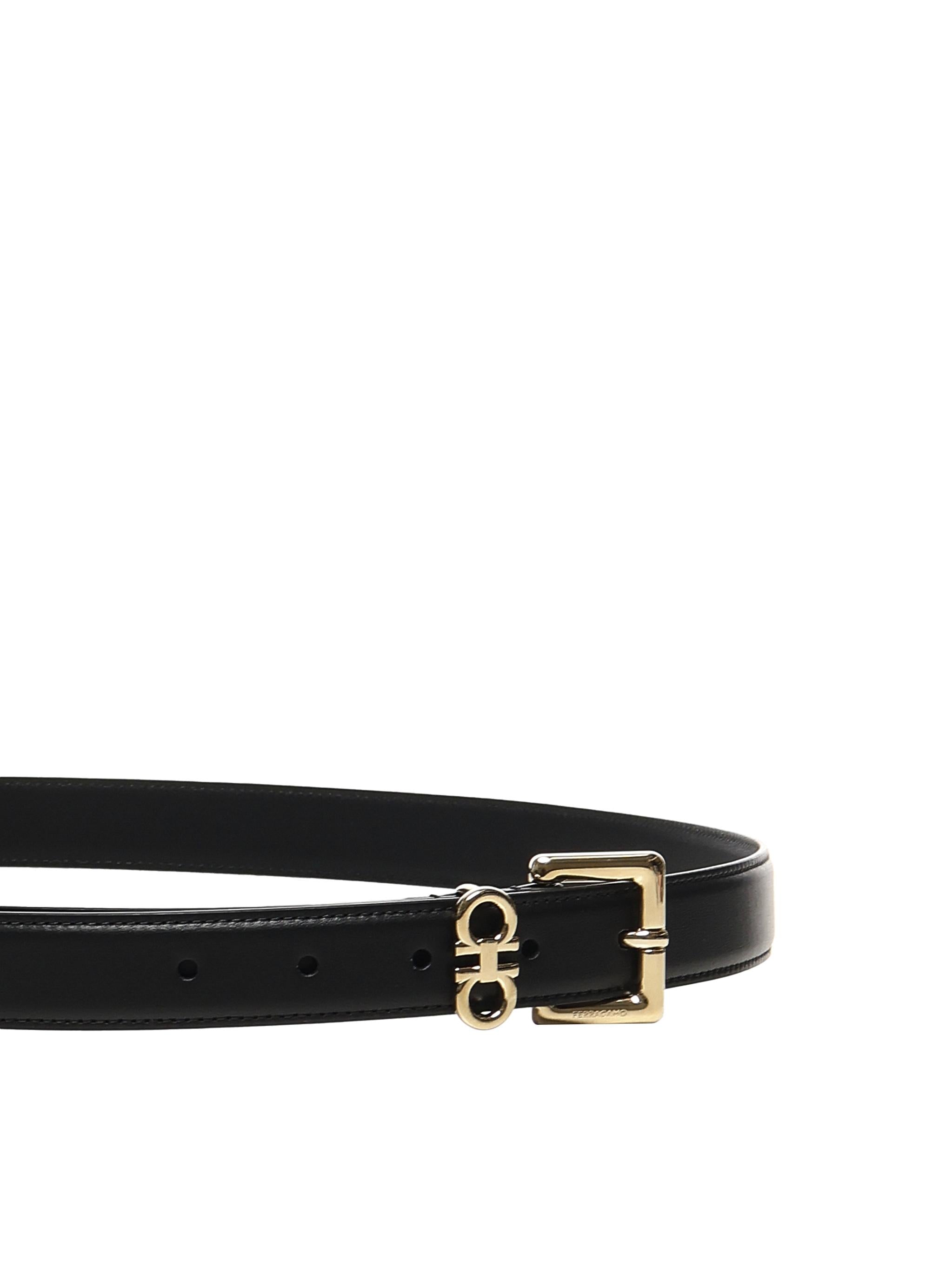 Cintura fissa con doppio Gancini 230346 780415001 FERRAGAMO