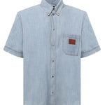 Camicia in chambray con logo FS1321 AUWXF0LQ0 FENDI