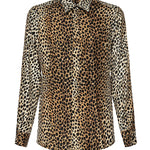 Camicia in twill di seta stampa Ocelot G5JL8T IS1NFHHL7N DOLCE & GABBANA