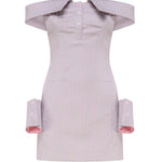 Abito Blake SS24RTWDR094 STRETCH COTTONGREY/PINK PINSTRIPE POSTER GIRL