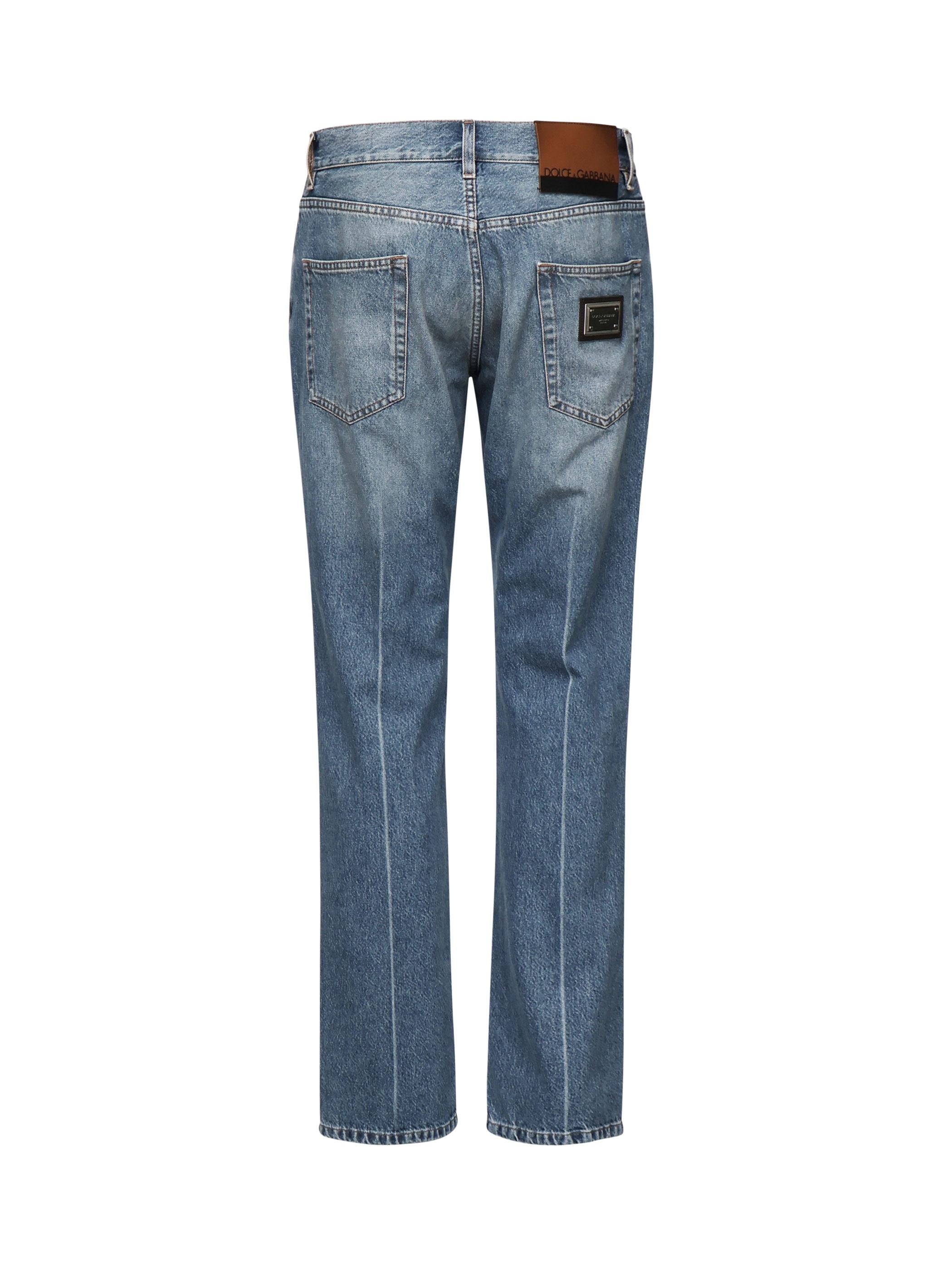 Jeans modello Classic cinque tasche in cotone con abrasioni GP02XD G8MG8S9001 DOLCE & GABBANA