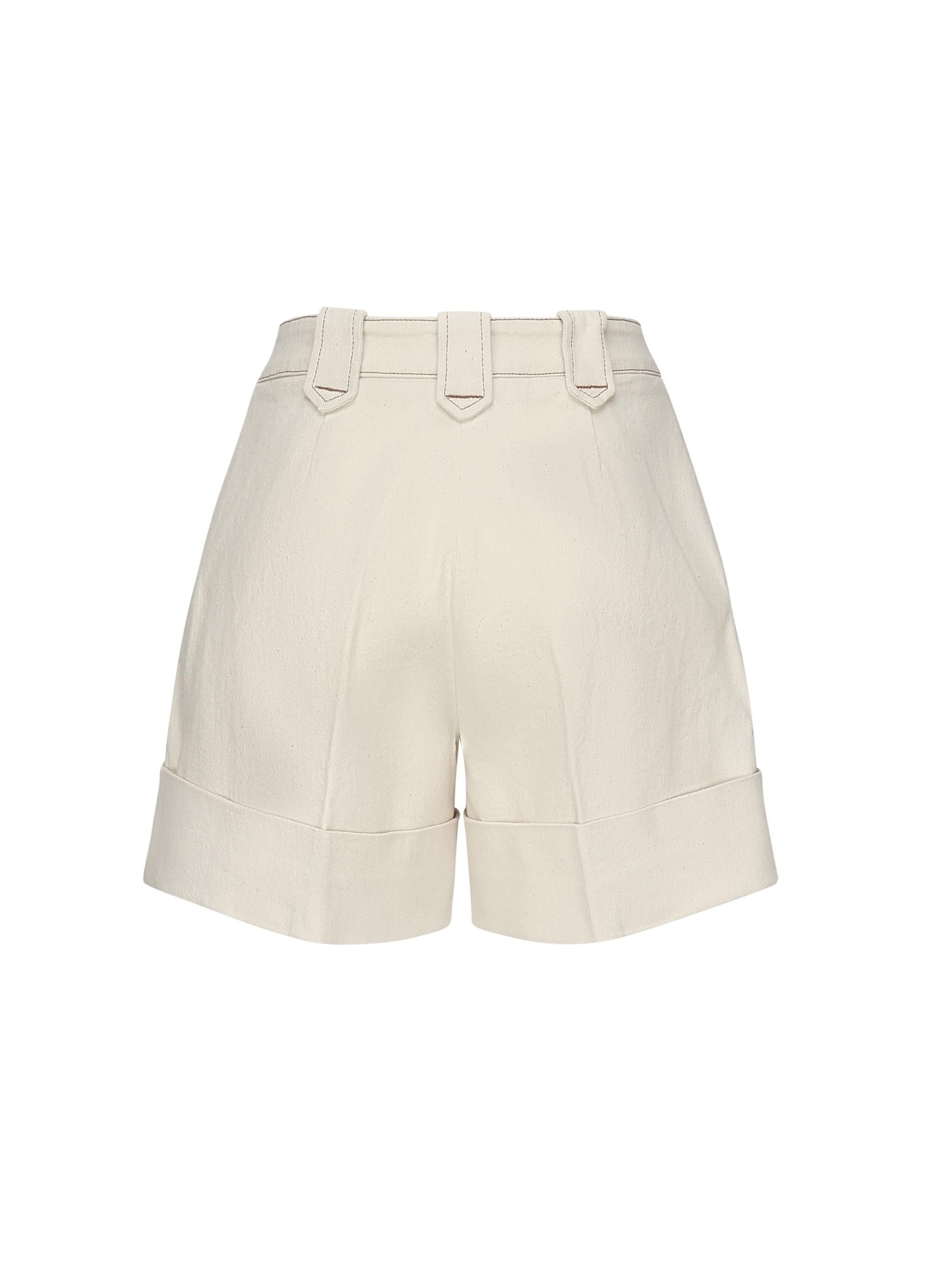 Shorts in cotone con risvolto<BR/> NTW8350480LVTY B011 FAY