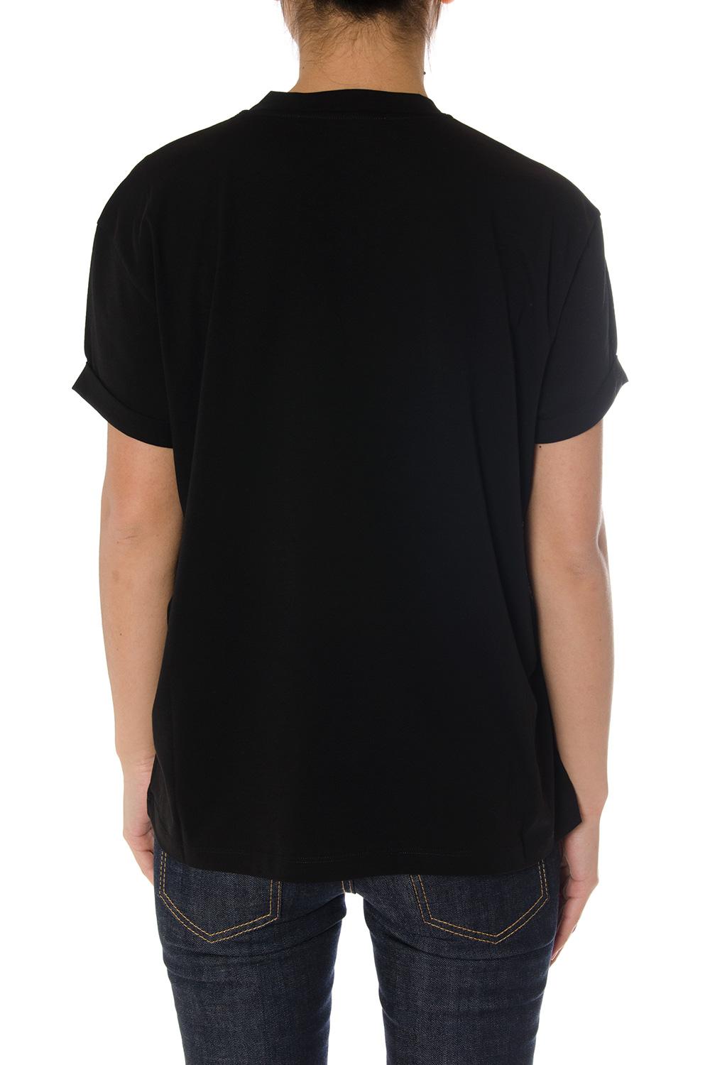 T-shirt in cotone con ricamo logo a contrasto 457142 SIW201000 STELLA McCARTNEY