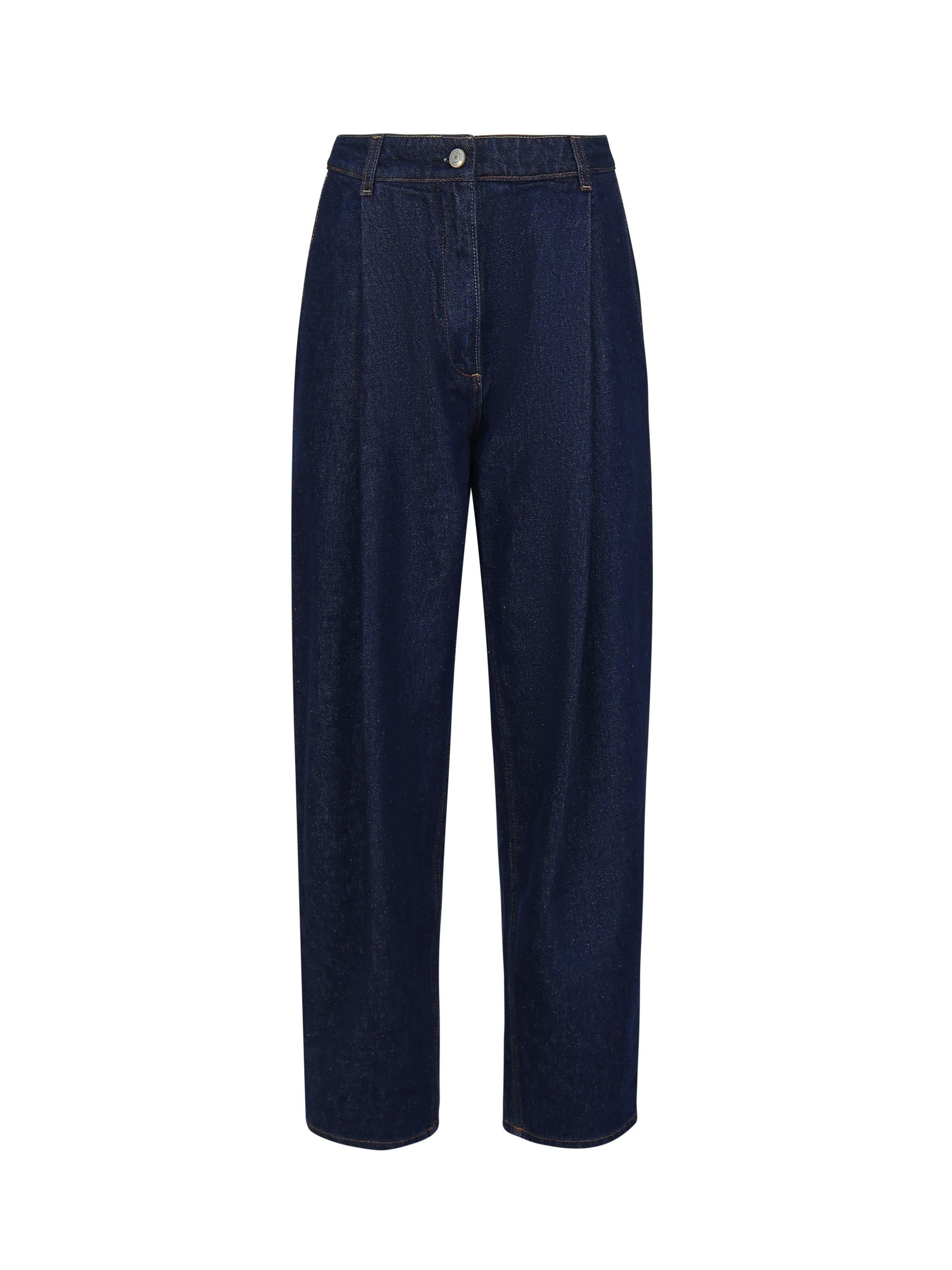 Pantaloni in denim di cotone 130720440 NAVY MAGDA BUTRYM