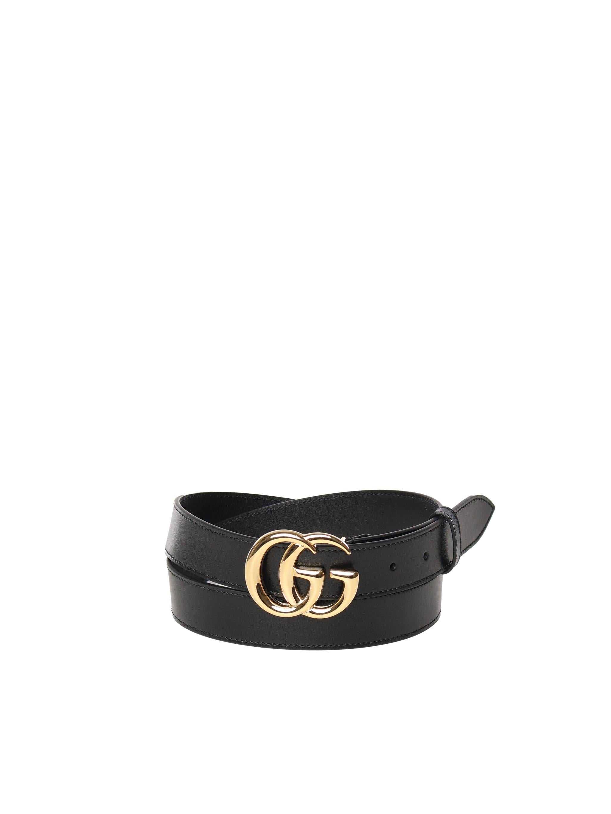 Cintura in pelle GG Marmont con fibbia lucida 414516 0YA0G1000 GUCCI