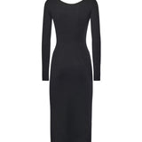 Vestito midi maglia a costine 5BGK55 5891ZJBLK MARCIANO BY GUESS