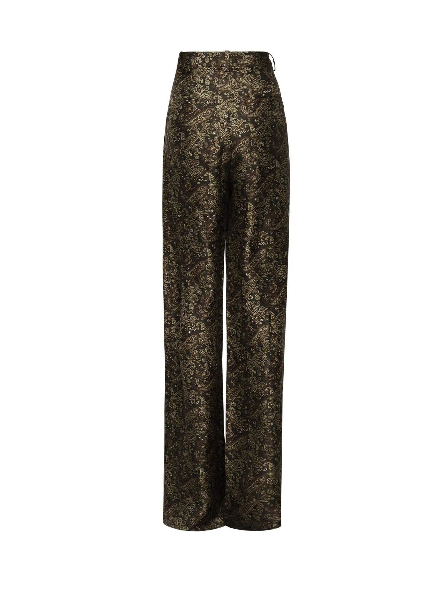Pantaloni paisley in twill di seta 820232 Y6K901355 SAINT LAURENT
