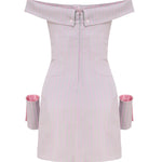 Abito Blake SS24RTWDR094 STRETCH COTTONGREY/PINK PINSTRIPE POSTER GIRL